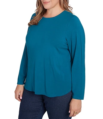 Ruby Rd. Plus Size Crew Neck Long Sleeve Knit Top