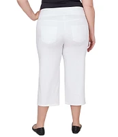 Ruby Rd. Plus Size Embroidered Hem Pull-On Capri Pants