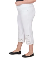 Ruby Rd. Plus Size Embroidered Hem Pull-On Capri Pants