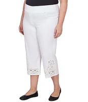 Ruby Rd. Plus Size Embroidered Hem Pull-On Capri Pants