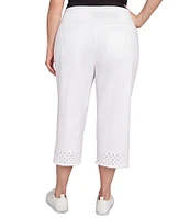 Ruby Rd. Plus Size Eyelet Fringe Hem Pull-On Capri Pants