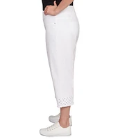Ruby Rd. Plus Size Eyelet Fringe Hem Pull-On Capri Pants