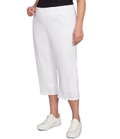 Ruby Rd. Plus Size Eyelet Fringe Hem Pull-On Capri Pants