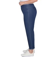 Ruby Rd. Plus Size Fringe Hem Pull-On Ankle Denim Pants