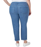 Ruby Rd. Plus Size Fringe Hem Pull-On Ankle Denim Pants