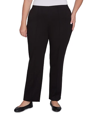 Ruby Rd. Plus Size High Rise Front Seam Straight Leg Pull-On Pants