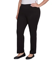 Ruby Rd. Plus Size High Rise Front Seam Straight Leg Pull-On Pants