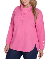 Ruby Rd. Plus Size Knit Cowl Collar Long Sleeve Cozy Top