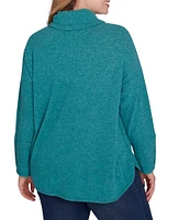 Ruby Rd. Plus Size Knit Cowl Collar Long Sleeve Cozy Top