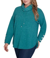 Ruby Rd. Plus Size Knit Cowl Collar Long Sleeve Cozy Top