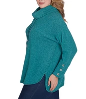 Ruby Rd. Plus Size Knit Cowl Collar Long Sleeve Cozy Top