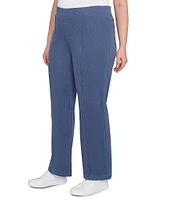 Ruby Rd. Plus Size Luxe Rib Knit Boot-Cut Pintuck Detail Pull-On Pants