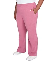 Ruby Rd. Plus Size Luxe Rib Straight Leg Pull-On Pants