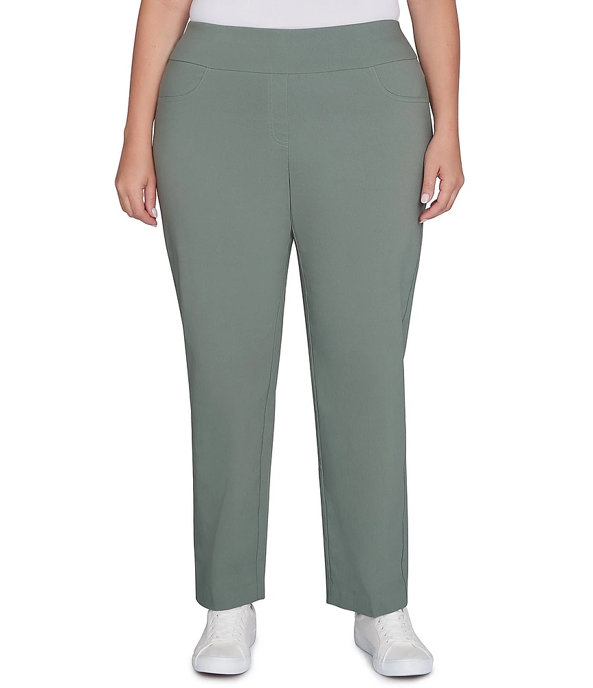 Ruby Rd. Plus Size Pull-On Millennium Tech Straight Leg Pants