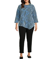 Ruby Rd. Plus Size Pull-On Solar Millennium Tech Ankle Pants