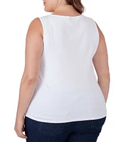 Ruby Rd. Plus Size Scoop Neck Sleeveless Cotton Rib Knit Tank