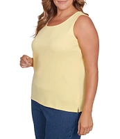 Ruby Rd. Plus Size Scoop Neck Sleeveless Cotton Rib Knit Tank