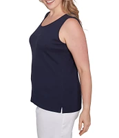 Ruby Rd. Plus Size Scoop Neck Sleeveless Cotton Rib Knit Tank