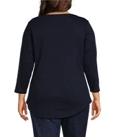 Ruby Rd. Plus Size Scoop Neck Solid Knit Top