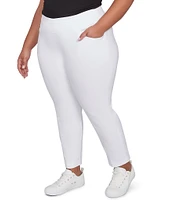 Ruby Rd. Plus Size Silk Tech Straight Leg Pull-On Ankle Pants