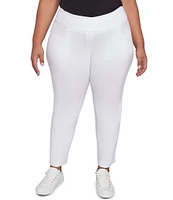 Ruby Rd. Plus Size Silk Tech Straight Leg Pull-On Ankle Pants