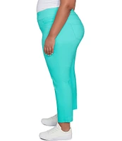 Ruby Rd. Plus Size Silk Tech Straight Leg Pull-On Ankle Pants