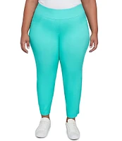 Ruby Rd. Plus Size Silk Tech Straight Leg Pull-On Ankle Pants