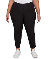Ruby Rd. Plus Size Silk Tech Straight Leg Pull-On Ankle Pants