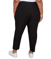 Ruby Rd. Plus Size Silk Tech Straight Leg Pull-On Ankle Pants