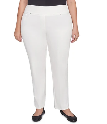 Ruby Rd. Plus Size Soft Twill Straight Leg Pull-On Pants