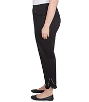 Ruby Rd. Plus Size Straight Leg Embellished Fringe Hem Pull-On Pants