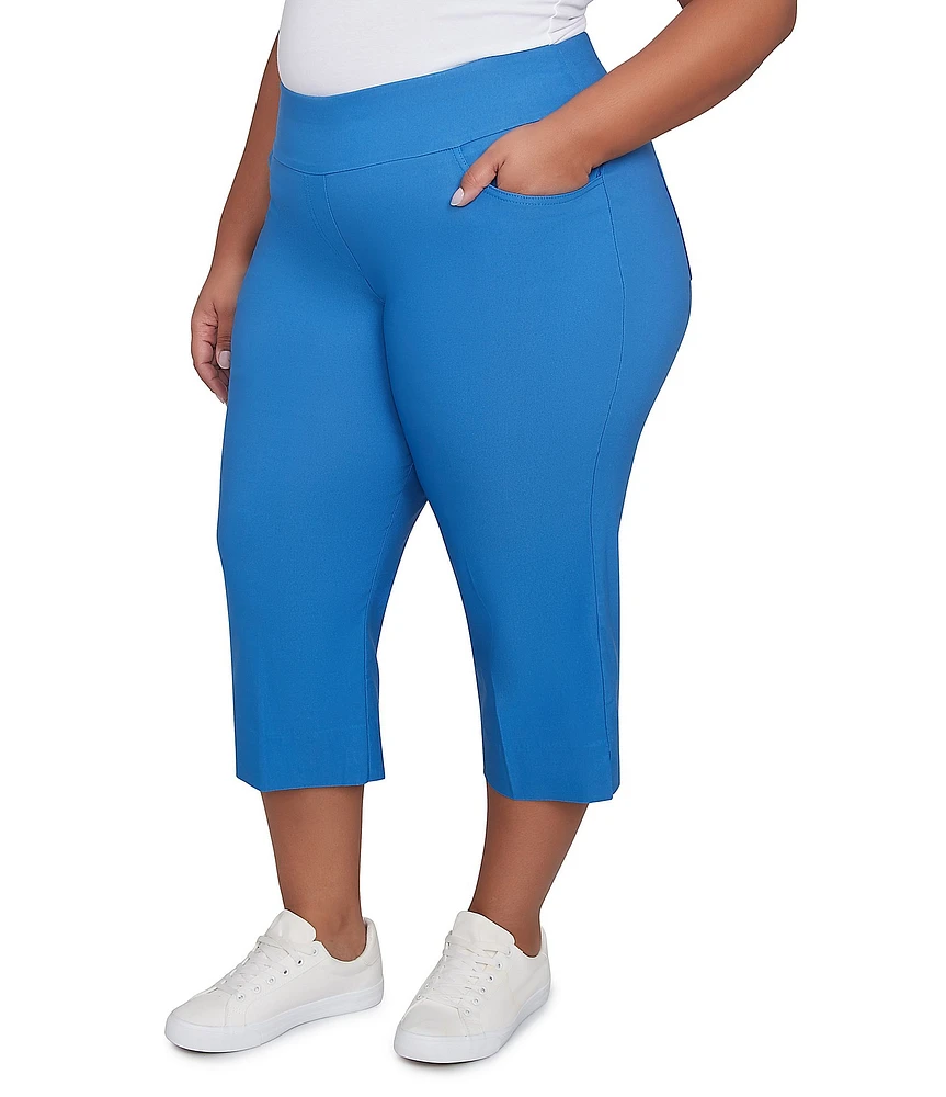 Ruby Rd. Plus Size Stretch Straight Leg Pull-On Capri Pants