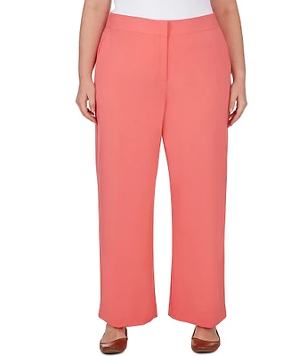 Ruby Rd. Plus Size Elastic Back Waist Straight Leg Pants