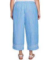 Ruby Rd. Plus Size Stripe Wide Leg Pull-On Pants