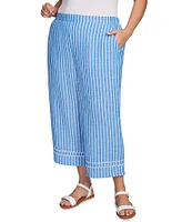 Ruby Rd. Plus Size Stripe Wide Leg Pull-On Pants