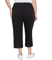 Ruby Rd. Plus Size Tencel ™ Embroidered Lotus Lace Hem Pull-On Pants