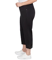 Ruby Rd. Plus Size Tencel ™ Embroidered Lotus Lace Hem Pull-On Pants