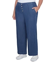 Ruby Rd. Plus Size Wide-Leg Button-Front Jeans