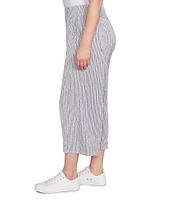 Ruby Rd. Puckered Stripe Knit Wide Leg Pull-On Pants