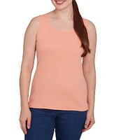 Ruby Rd. Scoop Neck Sleeveless Cotton Rib Knit Tank