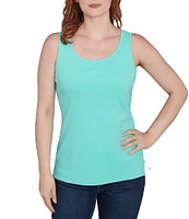 Ruby Rd. Scoop Neck Sleeveless Cotton Rib Knit Tank