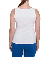 Ruby Rd. Scoop Neck Sleeveless Cotton Rib Knit Tank