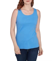 Ruby Rd. Scoop Neck Sleeveless Cotton Rib Knit Tank