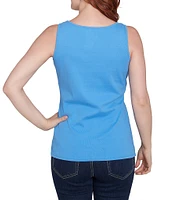 Ruby Rd. Scoop Neck Sleeveless Cotton Rib Knit Tank