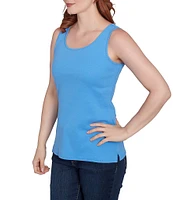 Ruby Rd. Scoop Neck Sleeveless Cotton Rib Knit Tank