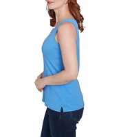 Ruby Rd. Scoop Neck Sleeveless Cotton Rib Knit Tank