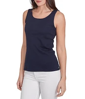 Ruby Rd. Scoop Neck Sleeveless Cotton Rib Knit Tank