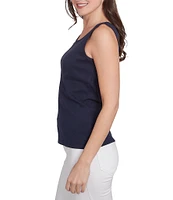 Ruby Rd. Scoop Neck Sleeveless Cotton Rib Knit Tank