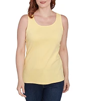 Ruby Rd. Scoop Neck Sleeveless Cotton Rib Knit Tank