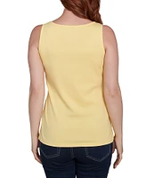 Ruby Rd. Scoop Neck Sleeveless Cotton Rib Knit Tank